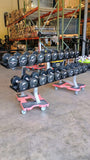 Iron Grip, Intek, Troy 30lb-125lb Urethane Dumbbell Set w/ Hammer Strength Dumbbell Racks (USED)