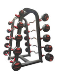 PowerFit Set of Fixed Weight Barbells and A Frame Barbell Rack - BACK ORDER