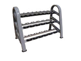 PowerFit Three Tier Dumbbell Rack w/ 5lb-50lb Round Rubber Dumbbell set - LIMITED SUPPLIES!