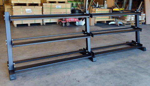 PowerFit "Double Wide" Three Tier Black Dumbbell Rack