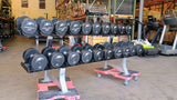 Iron Grip, Intek, Troy 30lb-125lb Urethane Dumbbell Set w/ Hammer Strength Dumbbell Racks (USED)