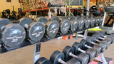 Iron Grip, Intek, Troy 30lb-125lb Urethane Dumbbell Set w/ Hammer Strength Dumbbell Racks (USED)