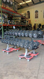Iron Grip, Intek, Troy 30lb-125lb Urethane Dumbbell Set w/ Hammer Strength Dumbbell Racks (USED)