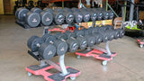 Iron Grip, Intek, Troy 30lb-125lb Urethane Dumbbell Set w/ Hammer Strength Dumbbell Racks (USED)