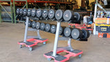 Iron Grip, Intek, Troy 30lb-125lb Urethane Dumbbell Set w/ Hammer Strength Dumbbell Racks (USED)
