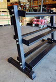 PowerFit Rubber Hex Dumbbell Set 5lb-50lb with Three Tier Dumbbell Rack