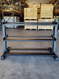 PowerFit Rubber Hex Dumbbell Set 5lb-50lb with Three Tier Dumbbell Rack