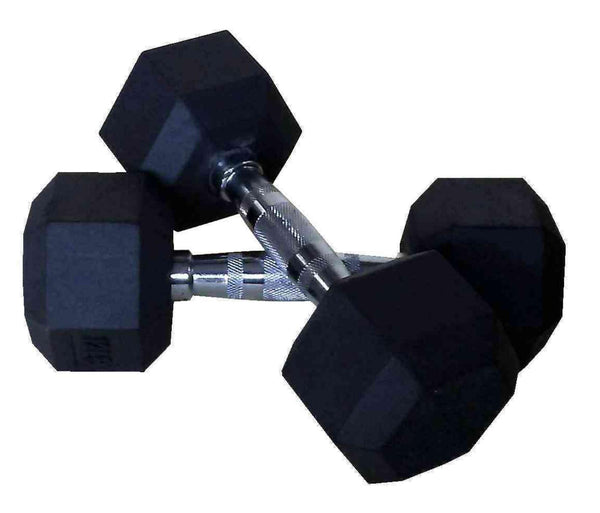 PowerFit Rubber Hex Dumbbell (Sold in Pairs)