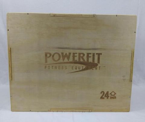 PowerFit Wooden Plyo Box 20" x 24" x 30" for Commercial and Home Fitness