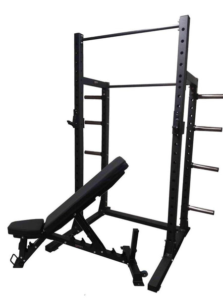 PowerFit Heavy Duty Squat Rack and Adjustable Pro Bench Package