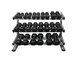 PowerFit Commercial Silver Three Tier Dumbbell Rack w/ 8lb-60lb Dumbbell set