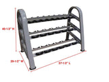 PowerFit Three Tier Dumbbell Rack w/ 5lb-50lb Round Rubber Dumbbell set - LIMITED SUPPLIES!