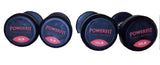 PowerFit Round Rubber Dumbbell Set (5lb-100lb) with Black Two Tier Saddle Rack